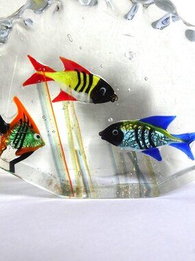 Vintage Murano Glass Fish Aquarium Paperweight